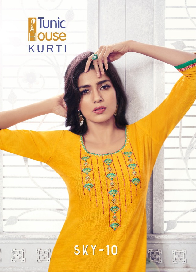 Tunic house sky vol 10 casual wear elegant colourful kurties concept