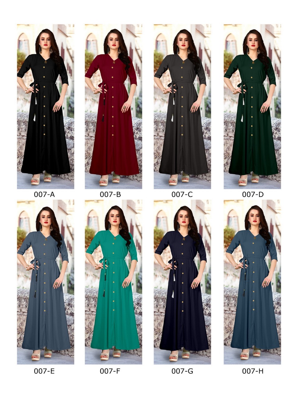 Vee fab india coin master vol 3 colourful long daily wear rayon Kurties Collection