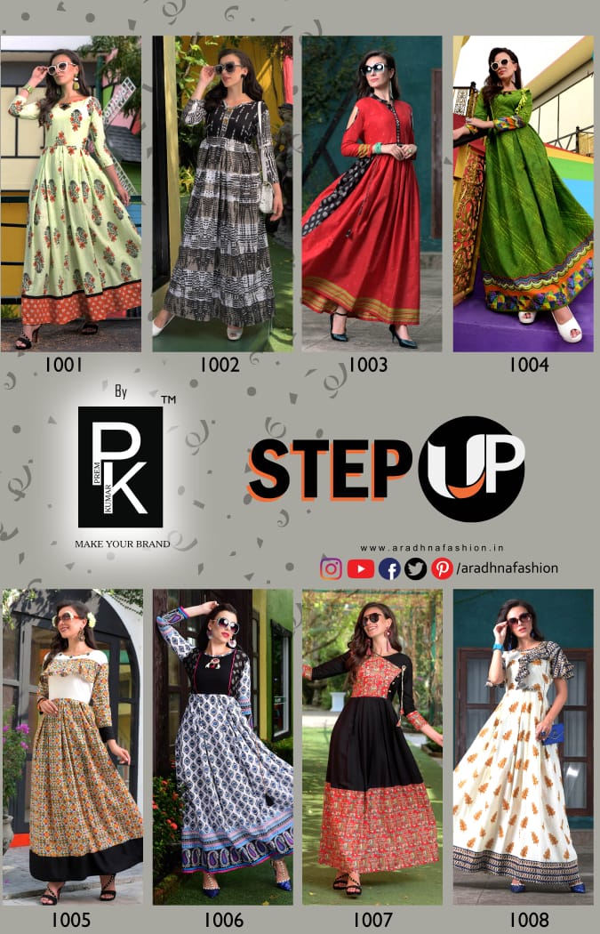 Aaradhna pk step up long flair party wear gown Catalog