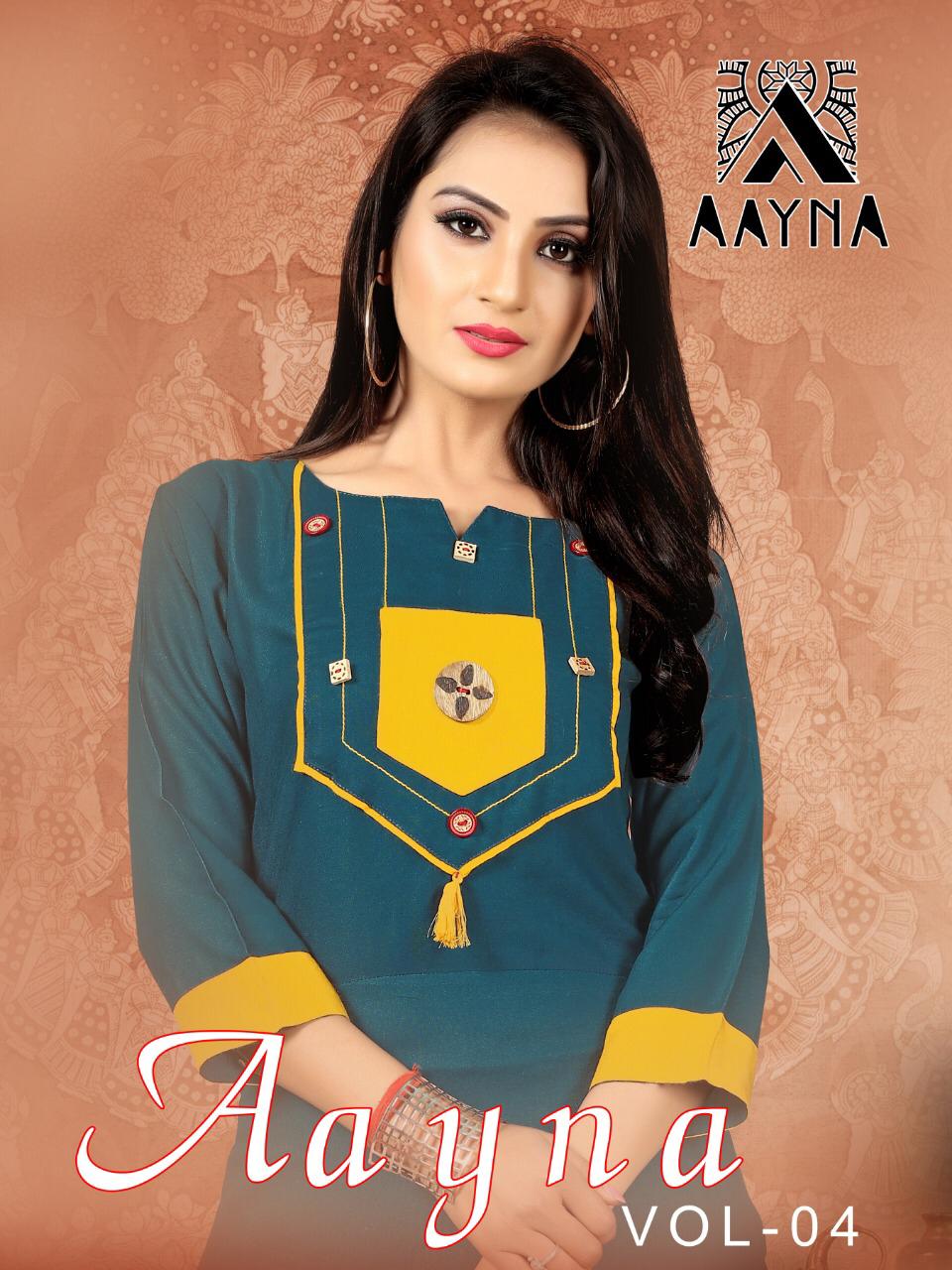 Aayna aayna vol 4 rayon printed Casual Wear Kurties Collection At Wholesale Rate