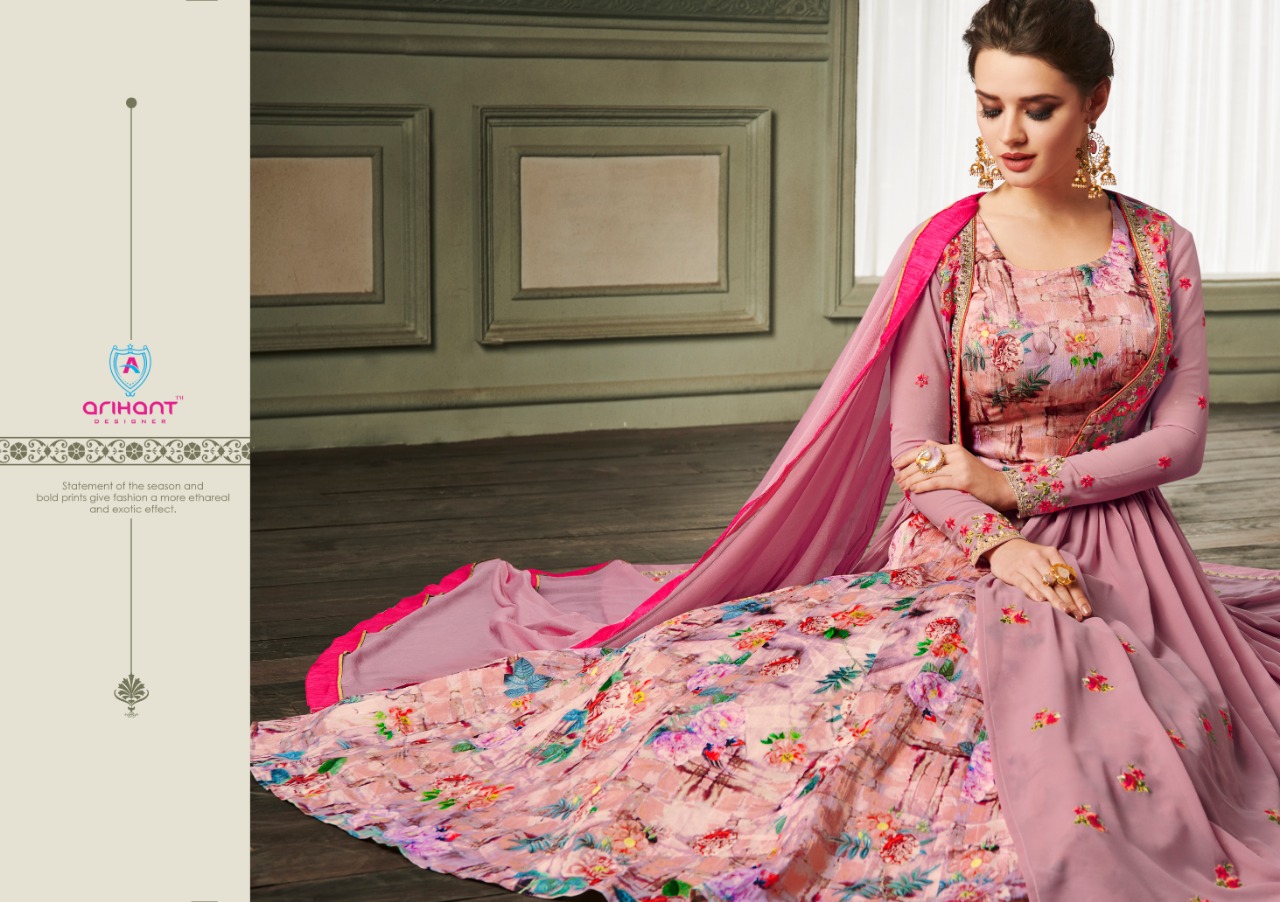 Arihant designer reevaz readymade gown kurties with bottom collection