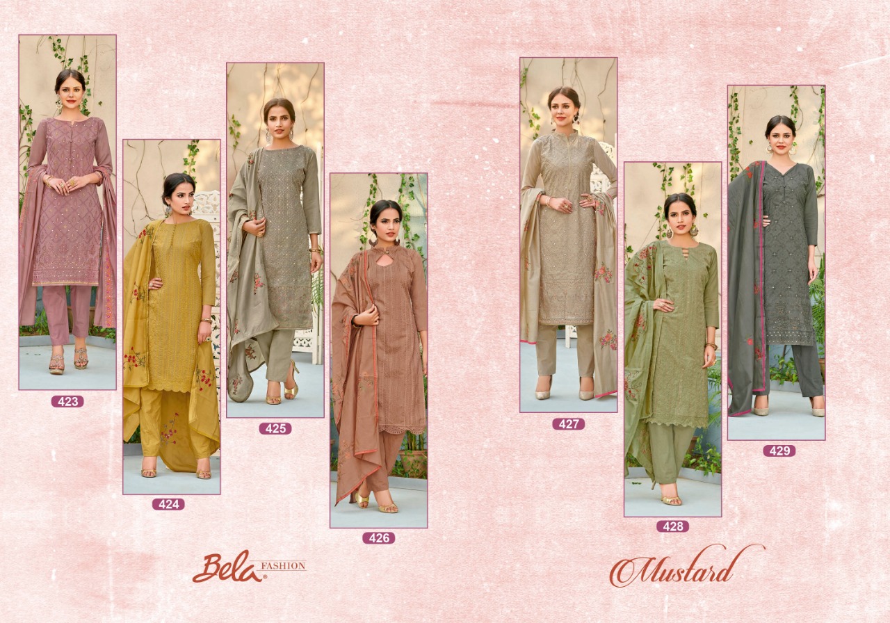 Bela mustard colourful ethnic wear salwar Kameez Collection