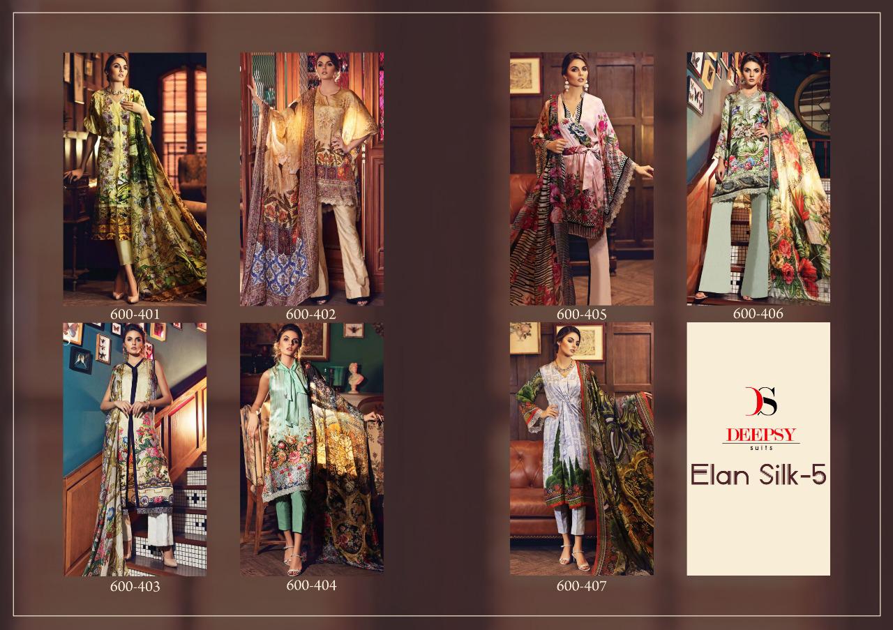 Deepsy suits elan silk 5 digital printed Pakistani Salwar kameez Collection