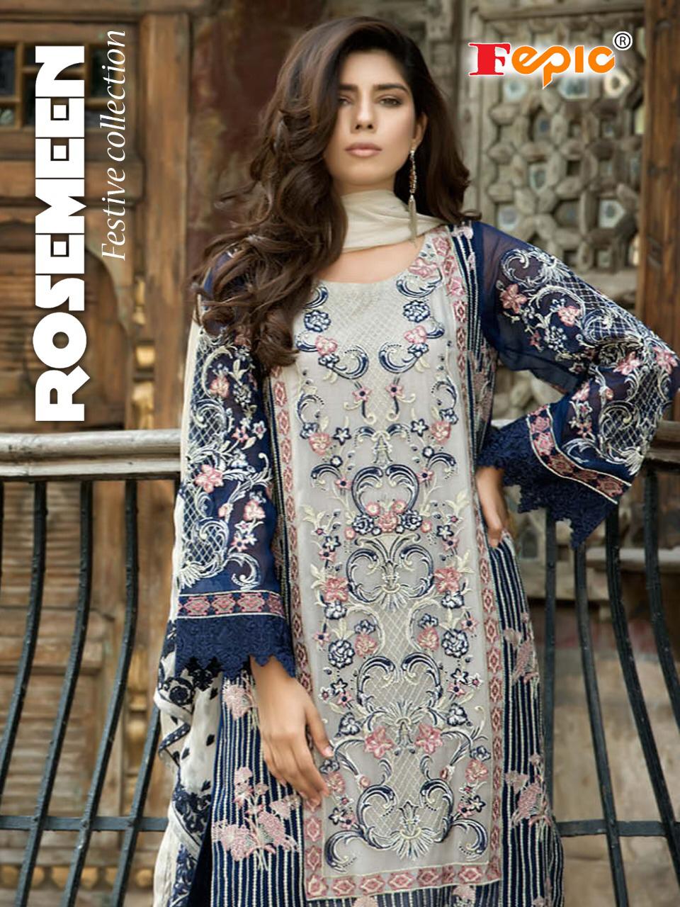 Fepic rosemeen festive collection heavy embroidered karachi suits catalog