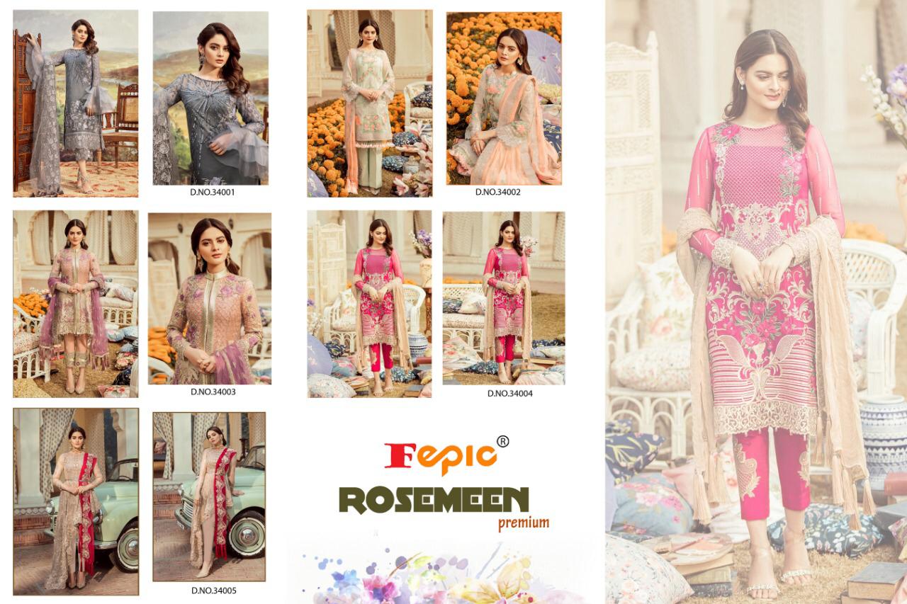Fepic rosemeen premium embroidered karachi suits collection At Wholesale Rate