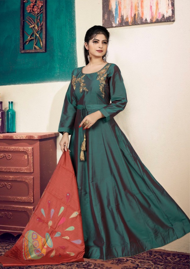 Gaabha rimzim colourful ethnic readymade gowns catalog at wholesale rate