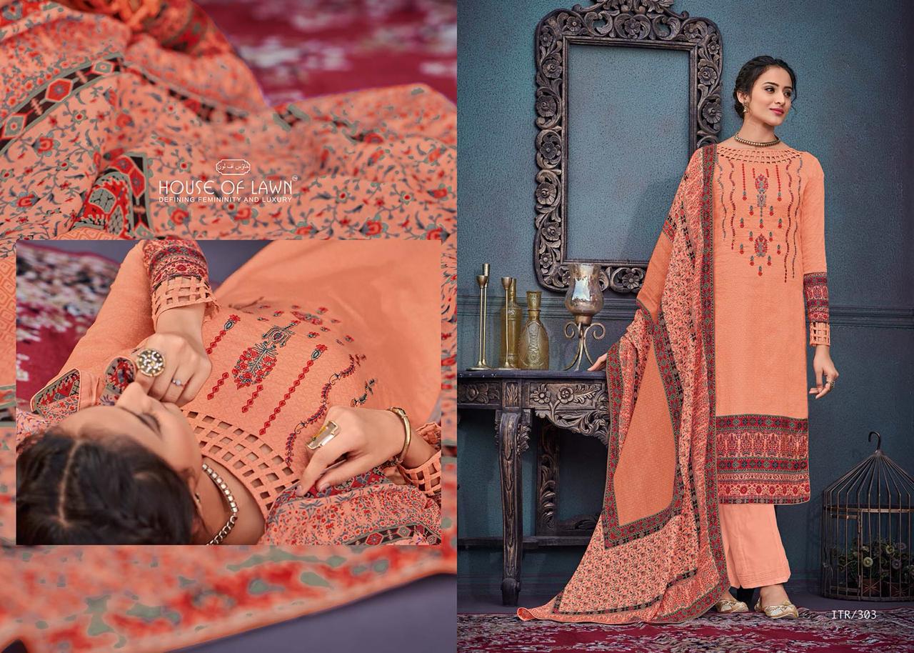 House of Lawn itr heavy Embroidered karachi suits Collection At Wholesale Rate