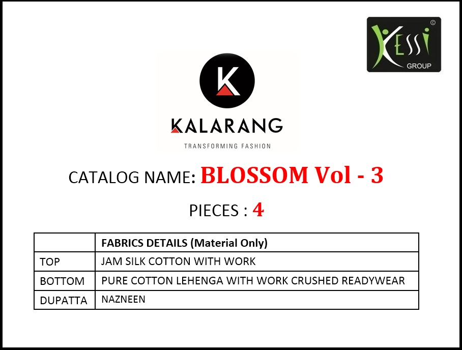 Kalarang creation blossom vol 3 cotton salwar kameez collection
