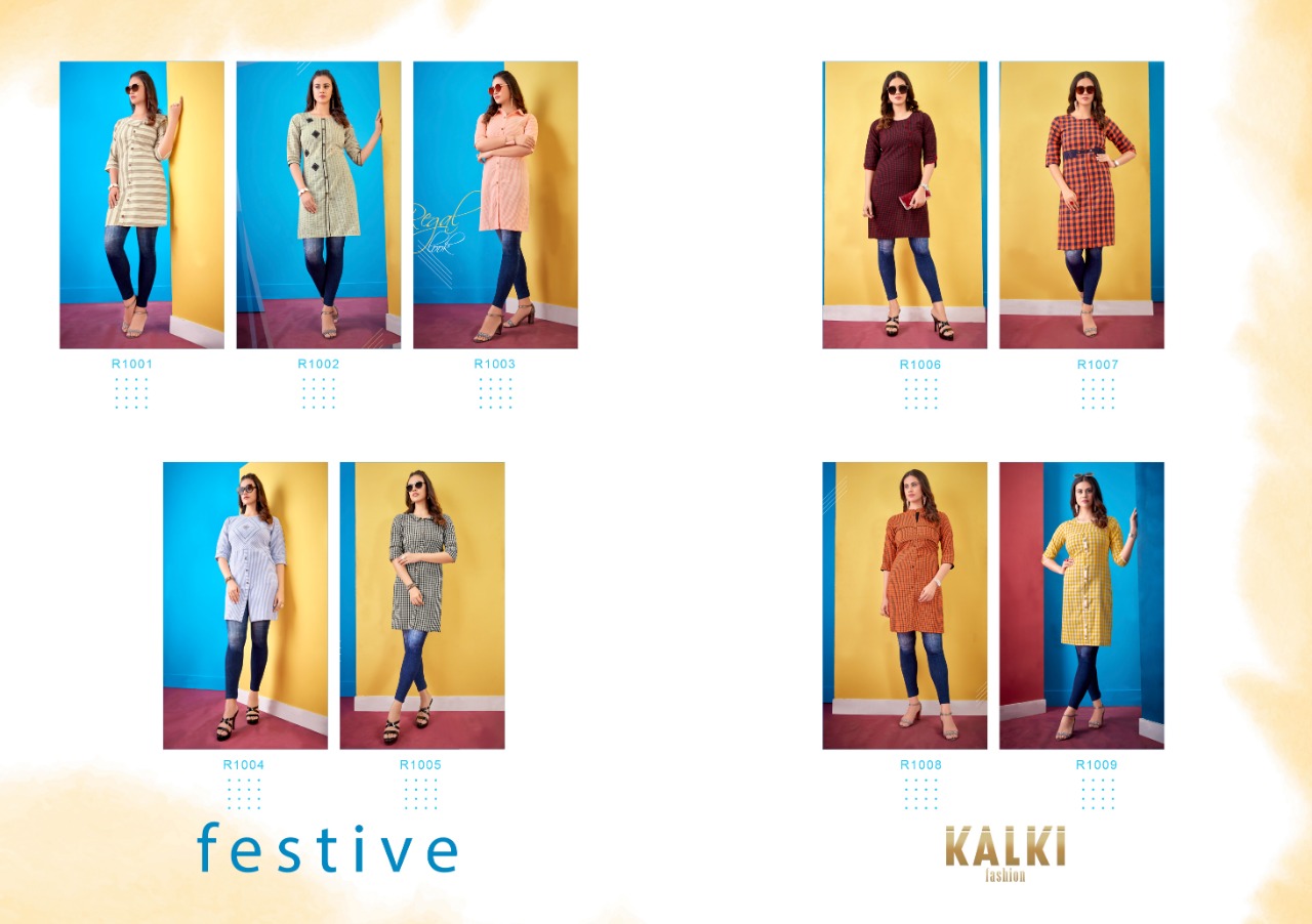 Kalki fashion festive ready To Wear rayon printed Casual Wear Kurties