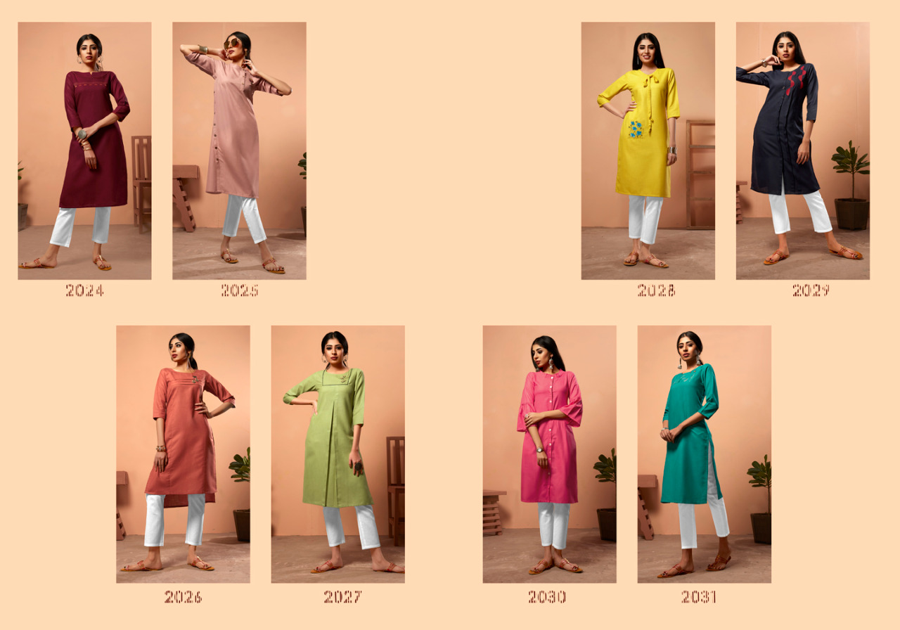 Kirara sui dhaga beautiful Colours Ready To Wear straight Kurties Collection Suppliers