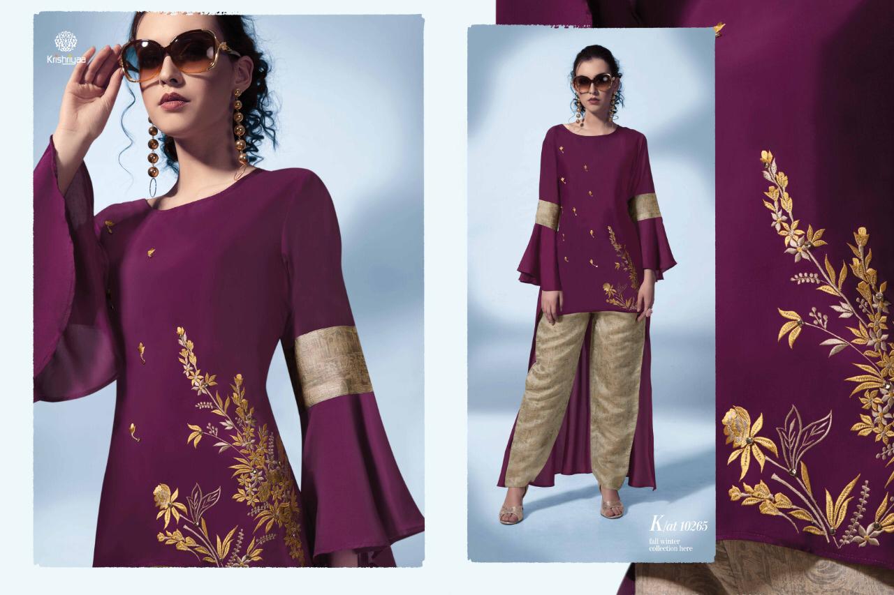 Krishriyaa majestic vol 2 fancy kurti with dhoti and pant collection at wholesale rate