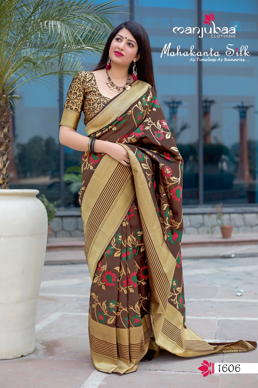 Manjubaa mahakanta silk fancy colourful Party Wear sarees Collection