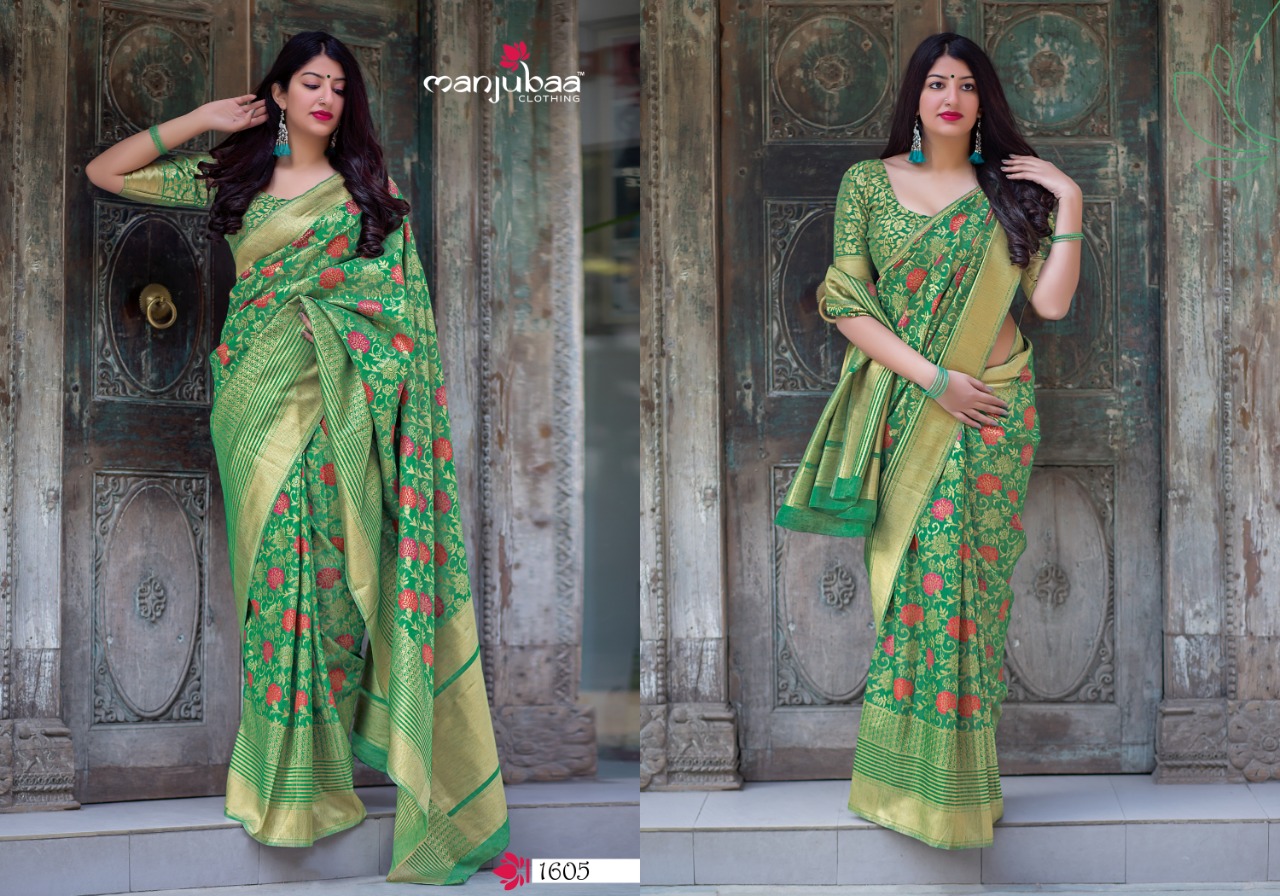 Manjubaa mahakanta silk fancy colourful Party Wear sarees Collection
