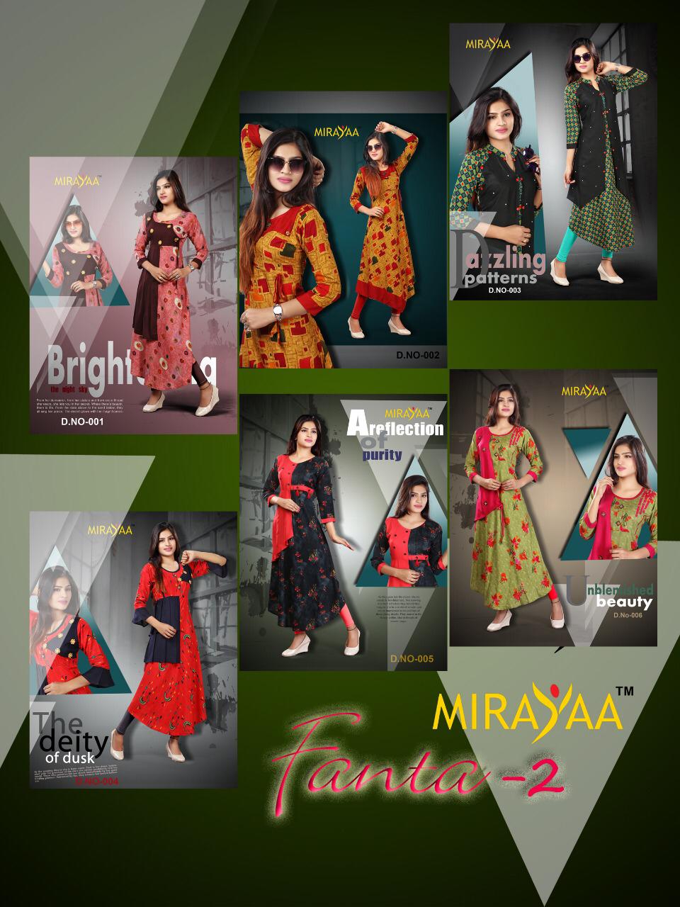 Mirayaa fanta vol 2 long gown style kurtis collection