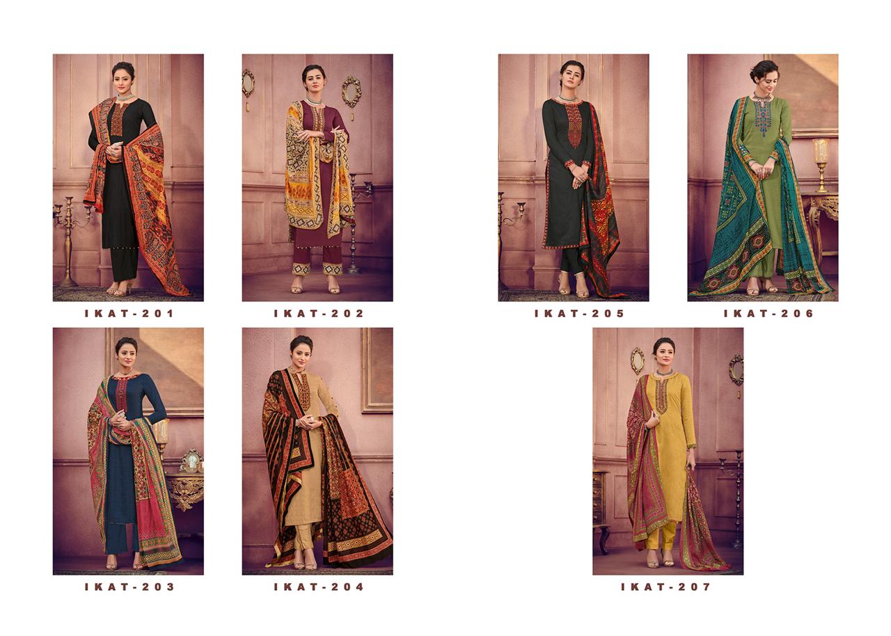 Mumtaz Arts ikat kashmiri embroidered designer karachi suits collection