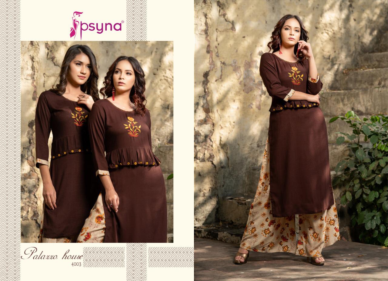 Psyna plazzo house vol 4 Colourful kurties with plazzo concept