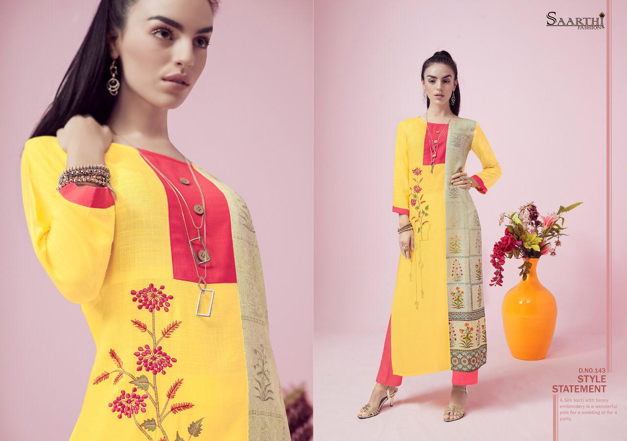 Saarthi fashion animi bright colours casual Wear Kurties