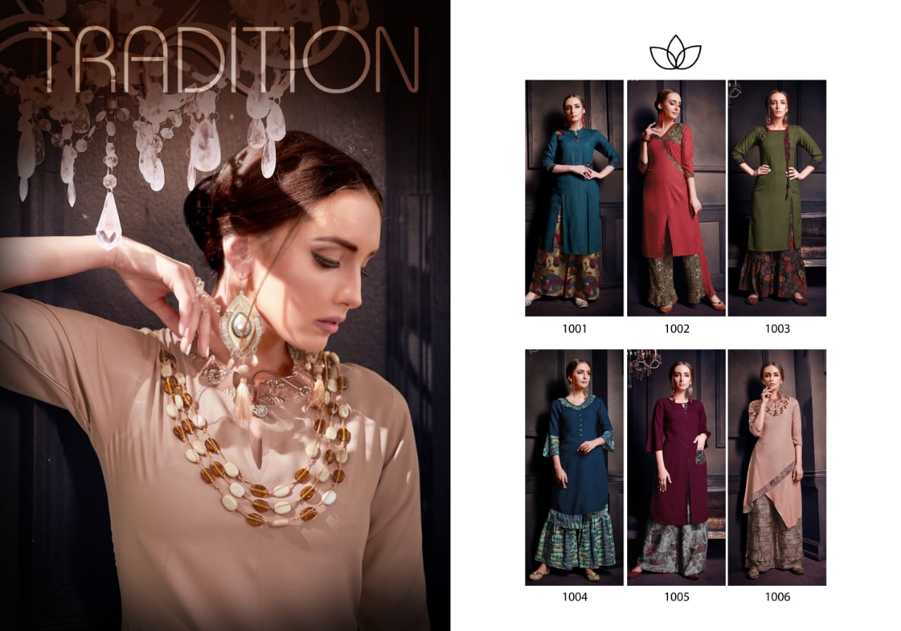 Sanidya trendz evermore Printed fancy kurties with plazzo catalog