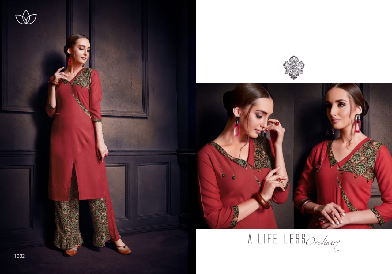 Sanidya trendz evermore Printed fancy kurties with plazzo catalog