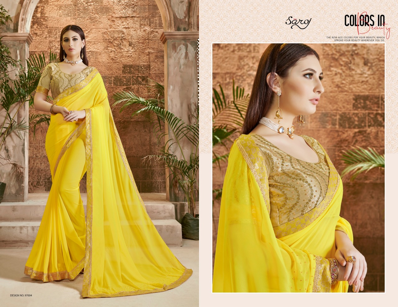 Saroj Evergreen beautiful Colours traditional Wear sarees Collection