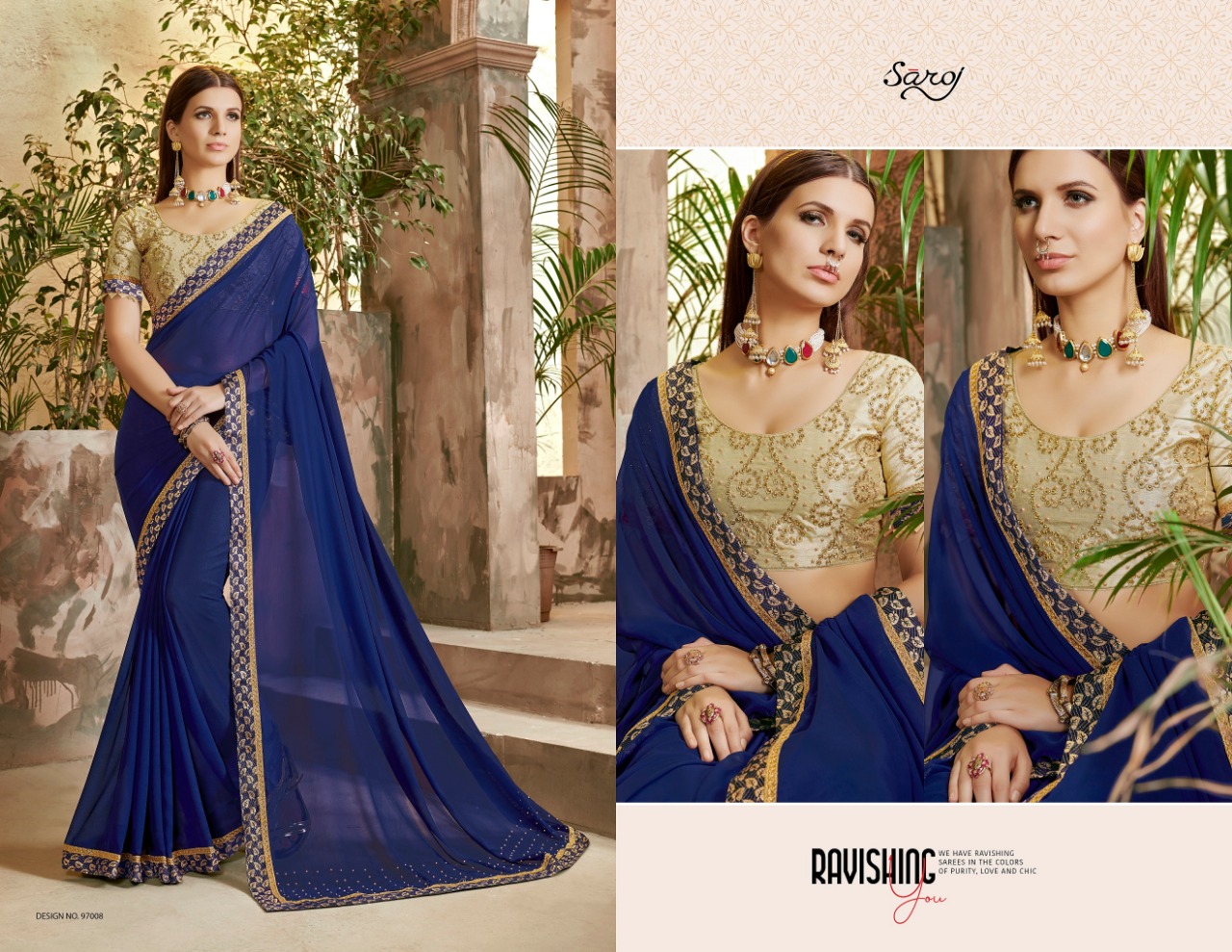 Saroj Evergreen beautiful Colours traditional Wear sarees Collection