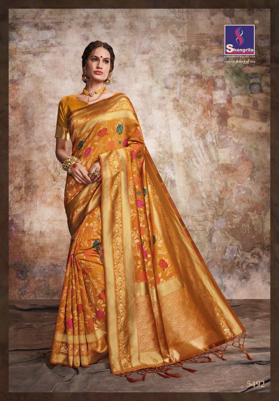Shangrila charitra silk festive wear designer sarees collection
