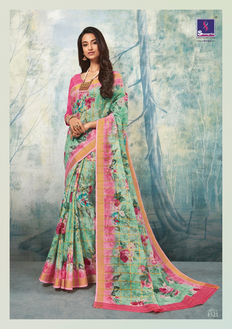 Shangrila nilima cotton casual wear fancy Saree catalog