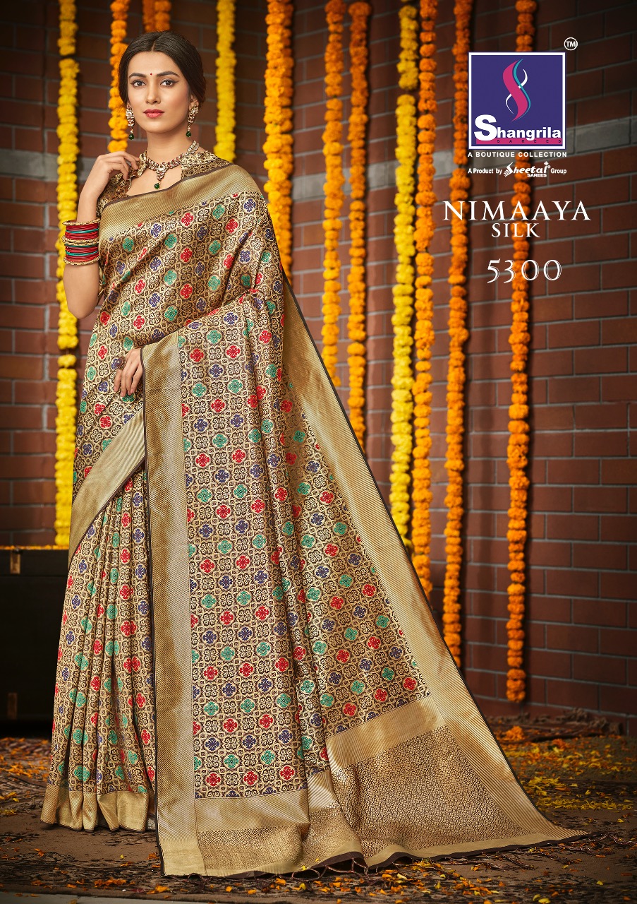 shangrila nimaaya silk beautiful multi colored ethnic designer sarees collection