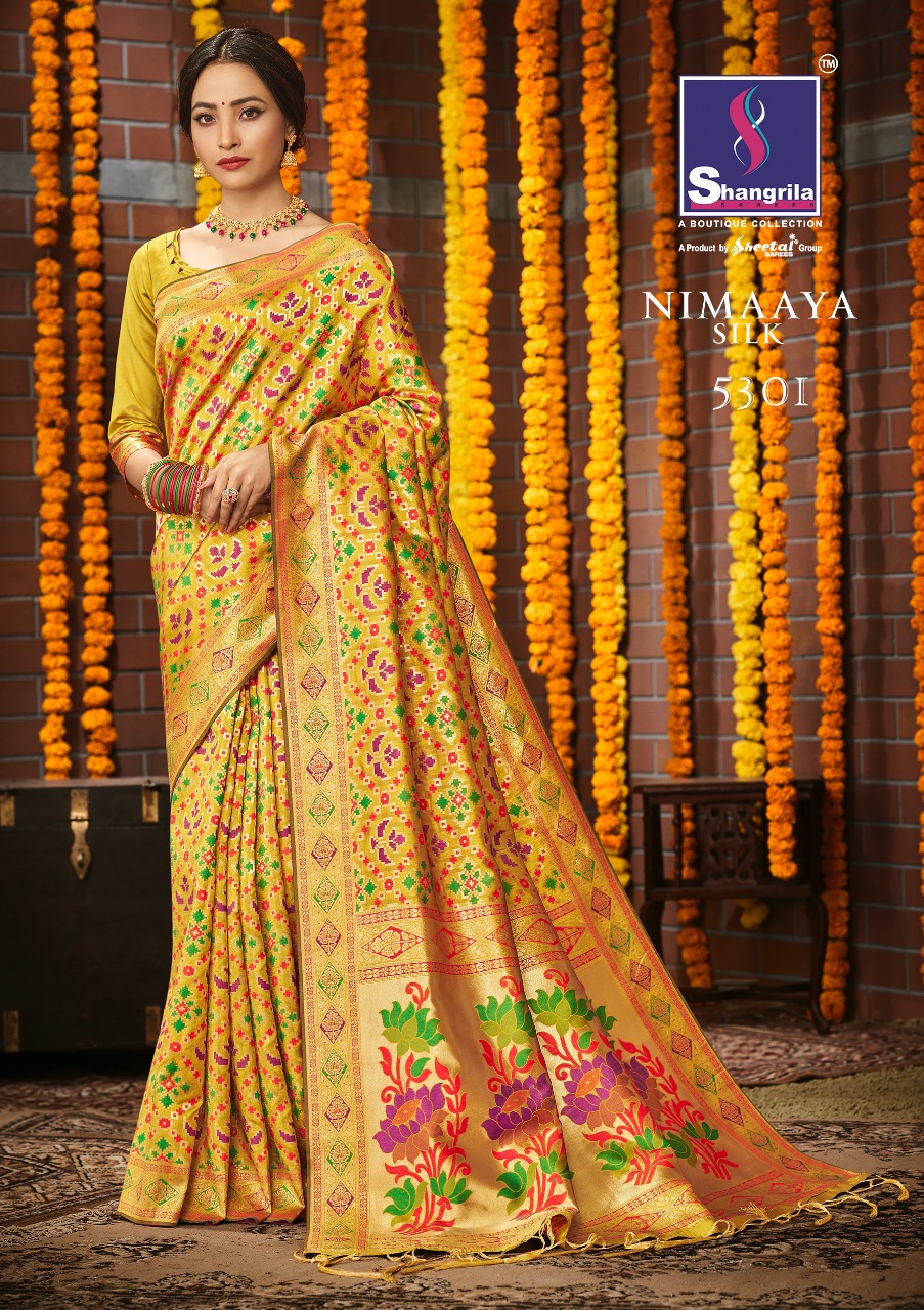 shangrila nimaaya silk beautiful multi colored ethnic designer sarees collection