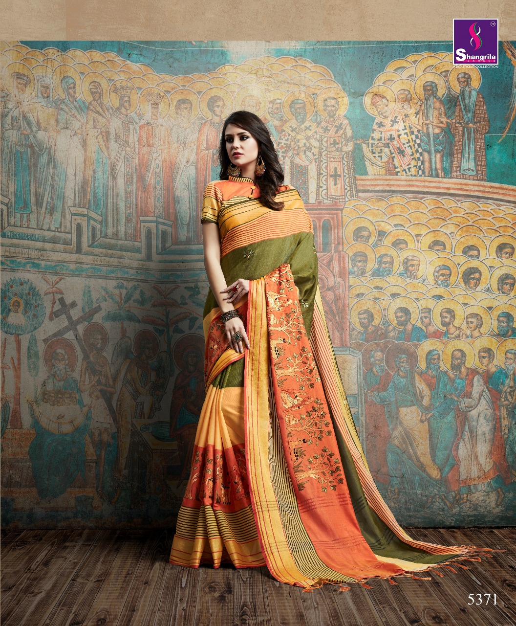 Shangrila tanvee silk indian wear Colourful saree collection