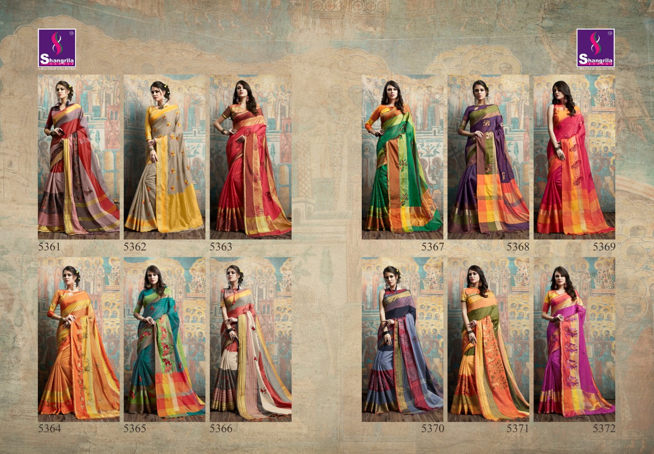 Shangrila tanvee silk indian wear Colourful saree collection