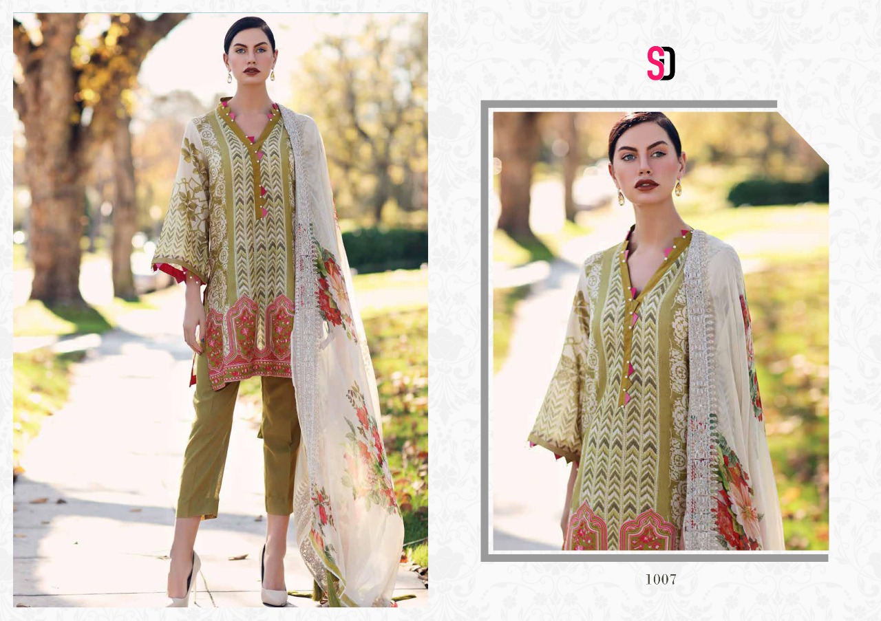 Shraddha Designer zeenat vol 1 heavy Embroidered cotton printed dress material