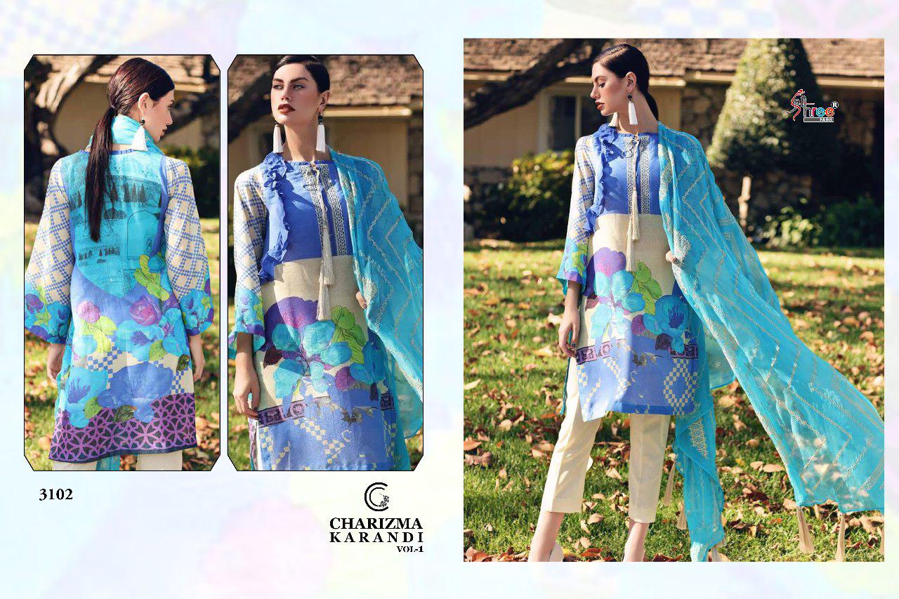 Shree Fabs charizma karandi vol 1 pakistani dress material Catalog