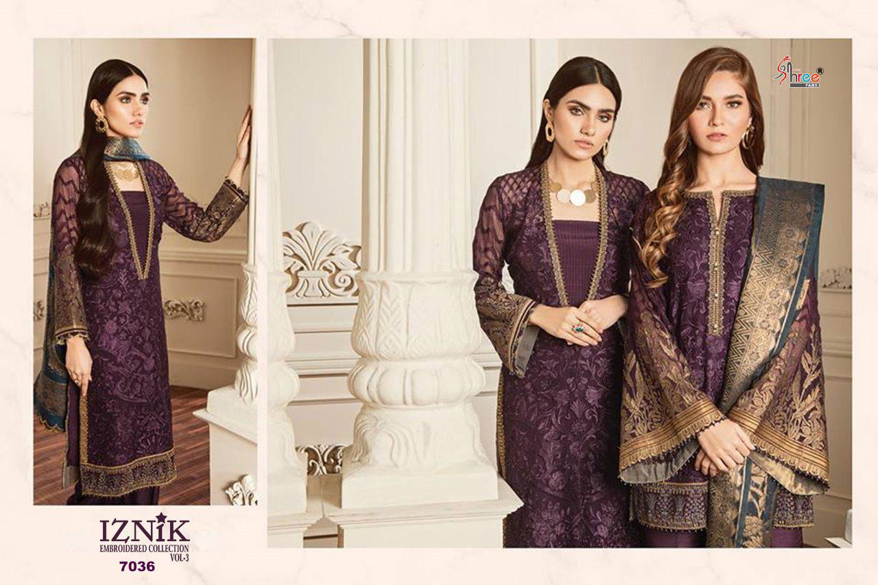 Shree Fabs iznik vol 3 pakistani dress material collection At Wholesale Rate