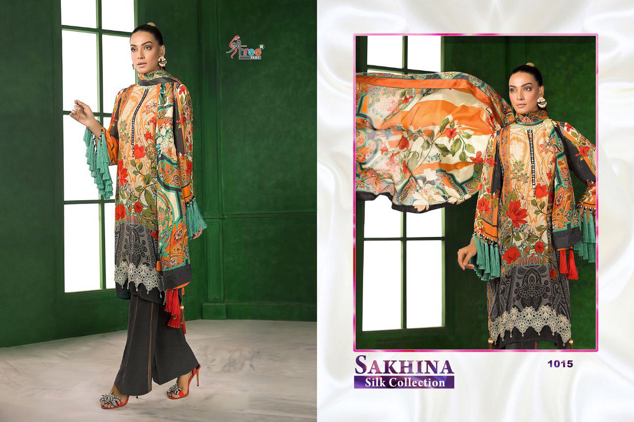 Shree fabs sakhina silk collection digital printed embroidered Salwar Kameez Collection