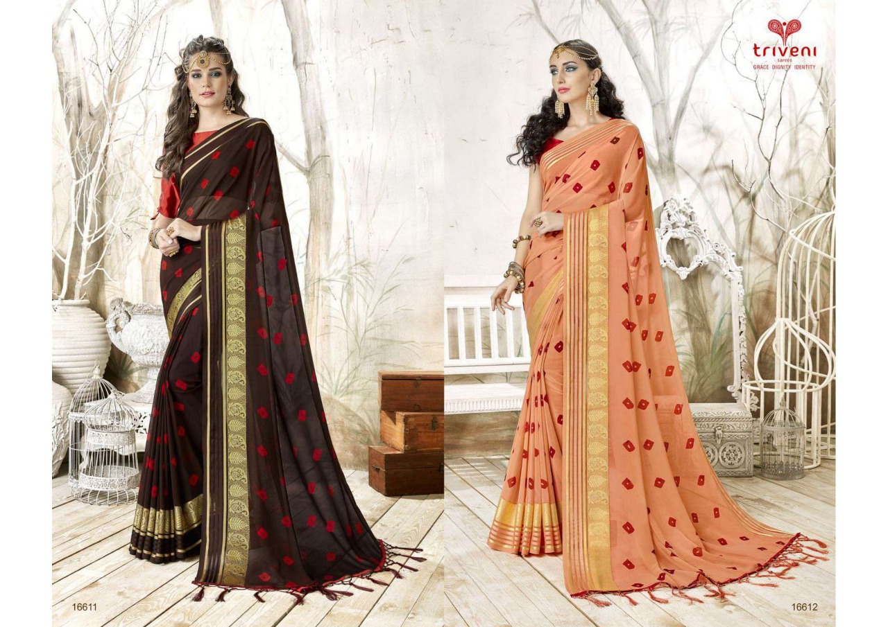 triveni lavish colorful regular wear sarees catalog at reasonable rate