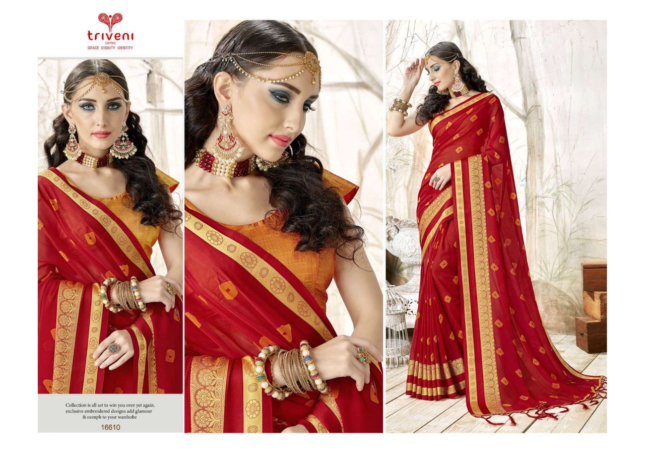 triveni lavish colorful regular wear sarees catalog at reasonable rate