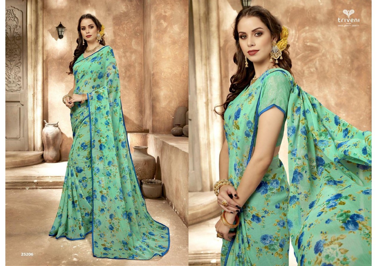 triveni maithili colorful printed casual wear sarees