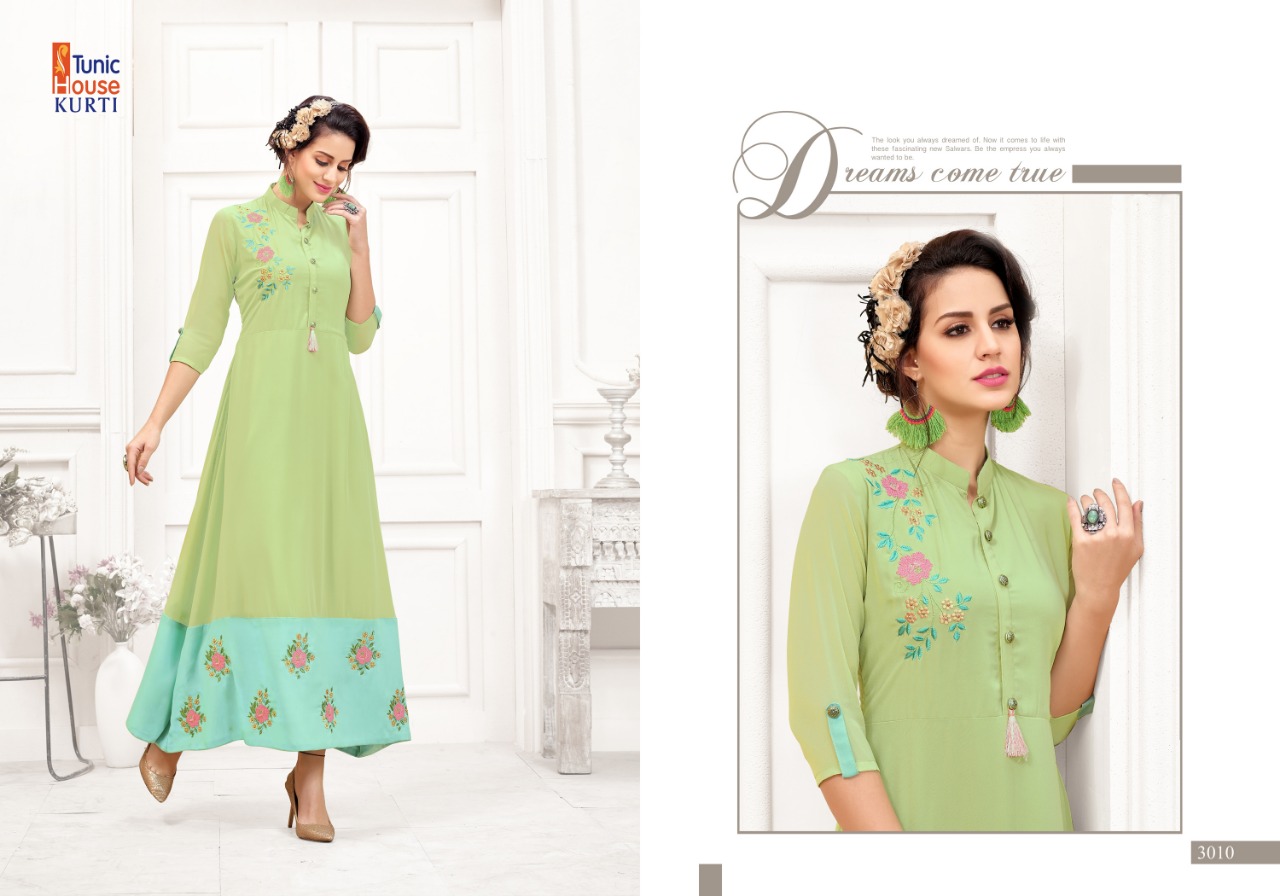Tunic house jeenat vol 2 long flair Embroidered gown Catalog