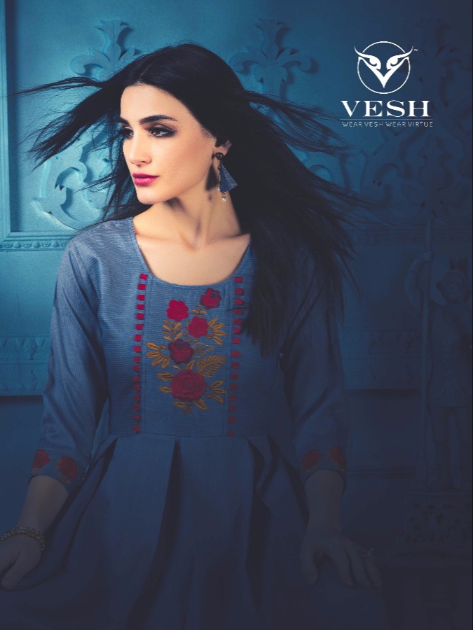Vesh diana party wear cotton kurties catalog at wholesale rate