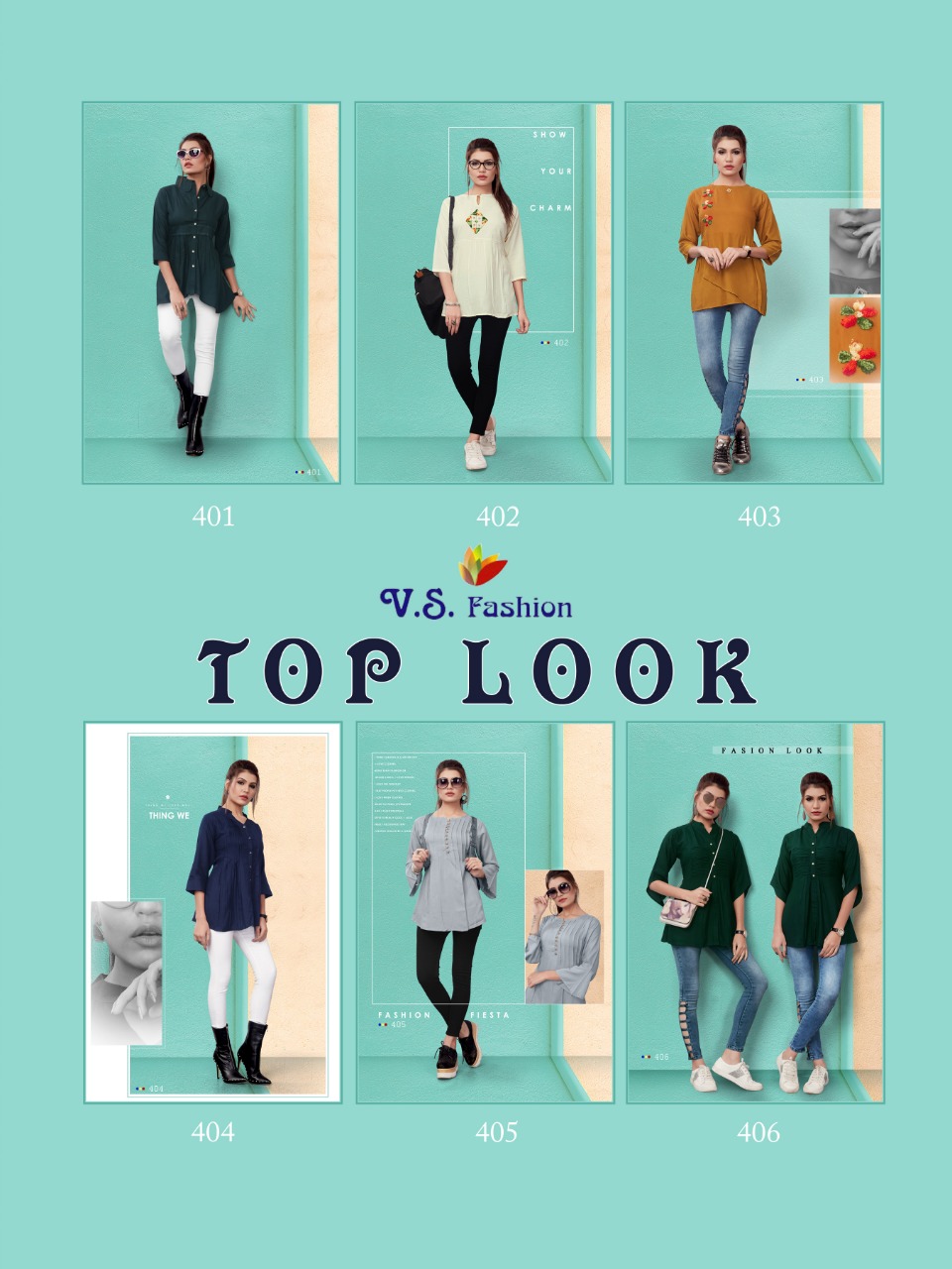 Vs fashion top look short tunics collection fancy wear catalog