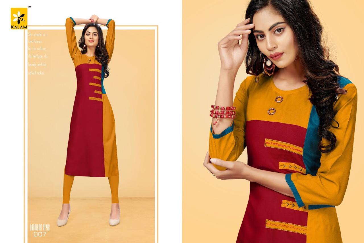 kalam womens colorful regular wear kurtis at reasonable rate