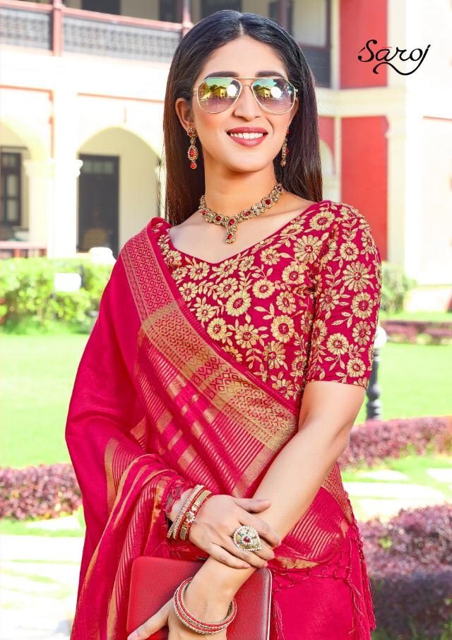 saroj silk and silk beautiful fancy collection of sarees