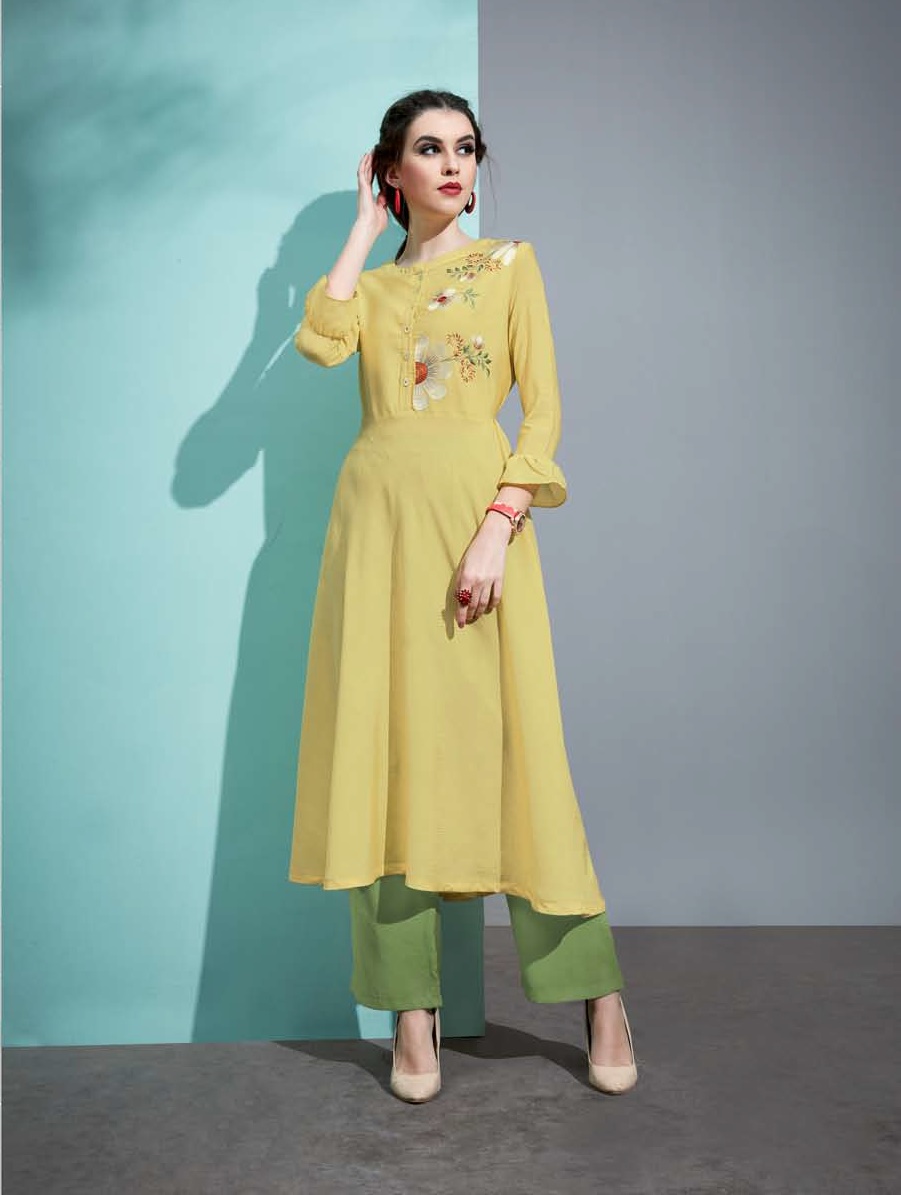 amore vaarahi vol 6 colorful fancy kurti with plazzo collection