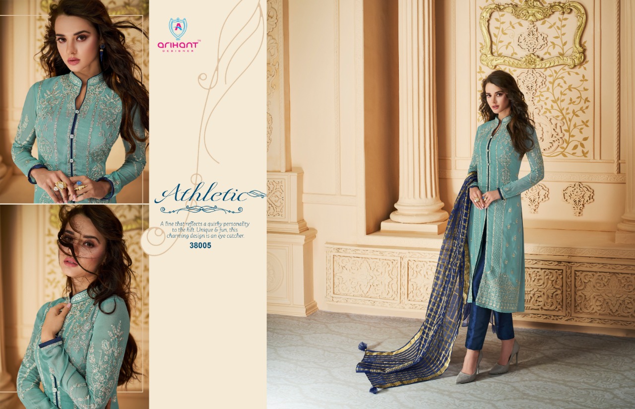 arihant designer ruhaniyat beautiful ethnic designer wear salwaar suit catalog