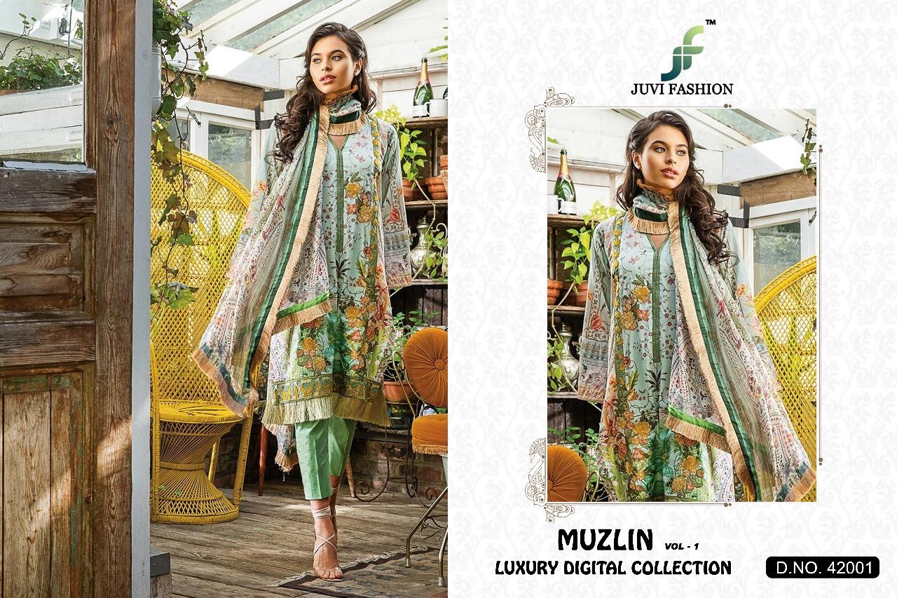 juvi fashion muzlin vol 1 beautiful fancy collection of salwaar suits at reasonable rate