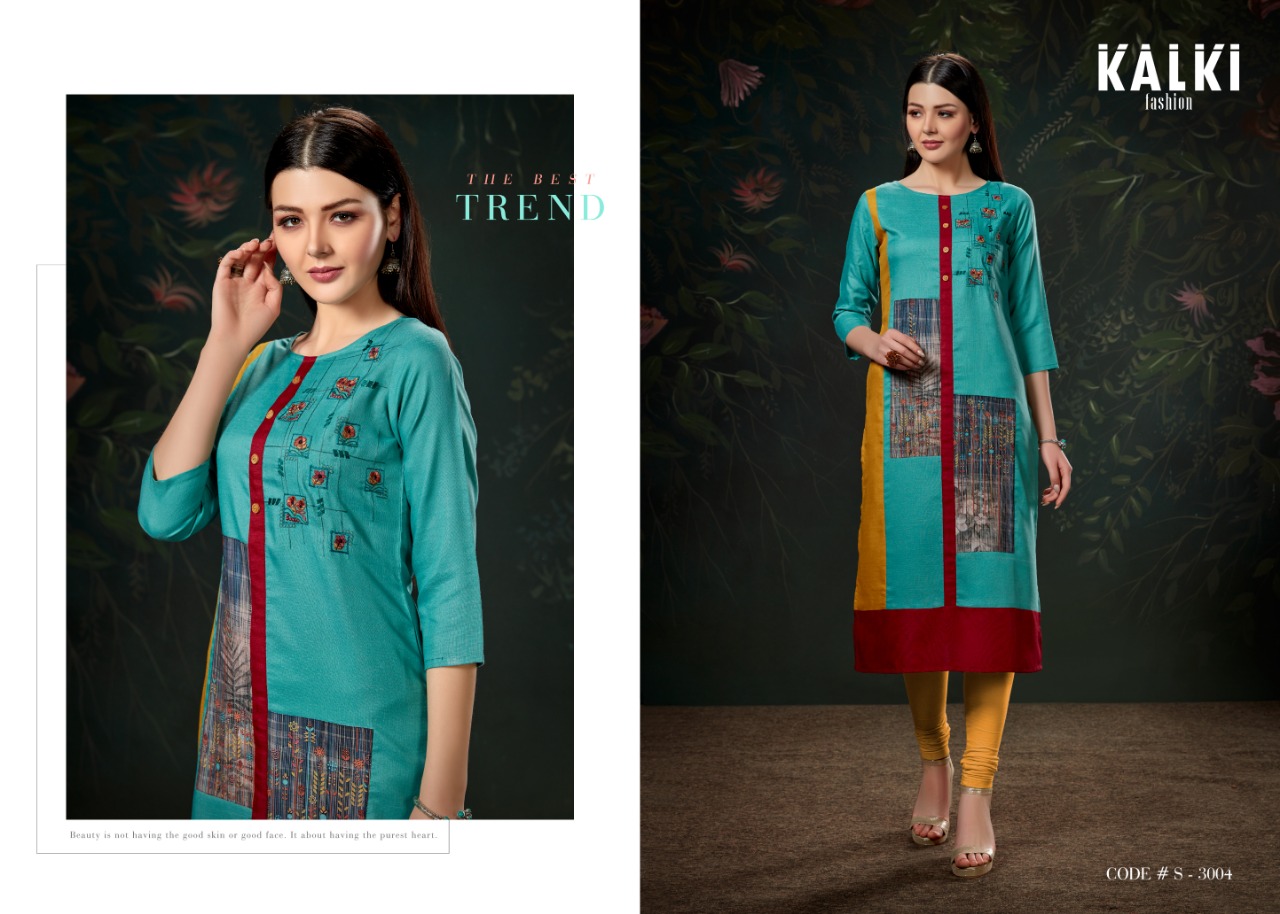kalki fashion shazia colorful casual wear kurtis catalog at wholesale rate