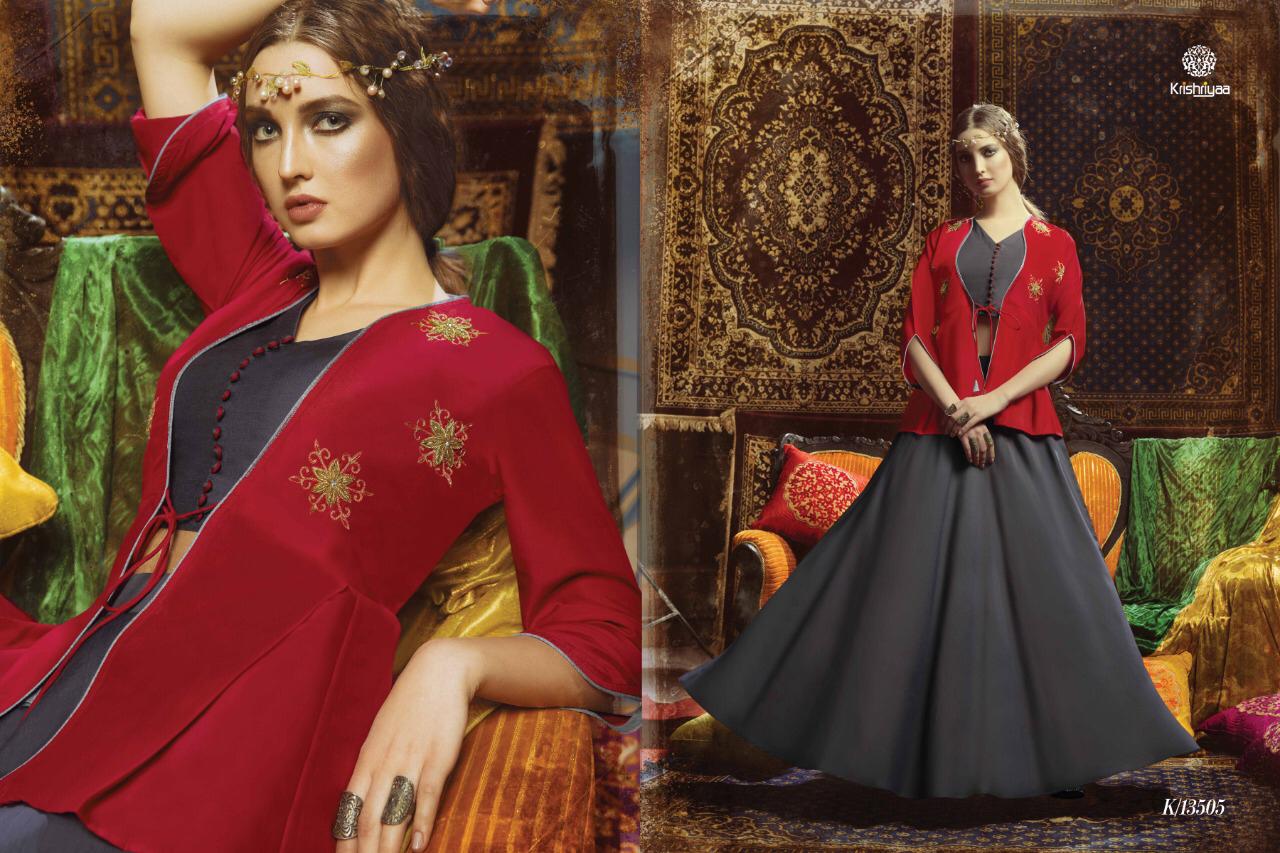 krishriyaa glorious beautiful designer wear outfits collection