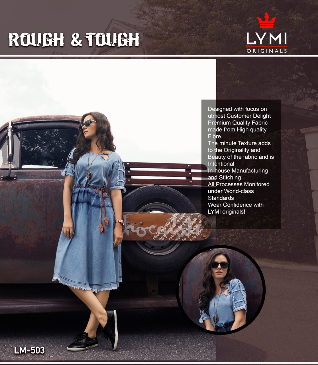 lYMI rough and tough casual wear denim kurtis collection at reasonable rate