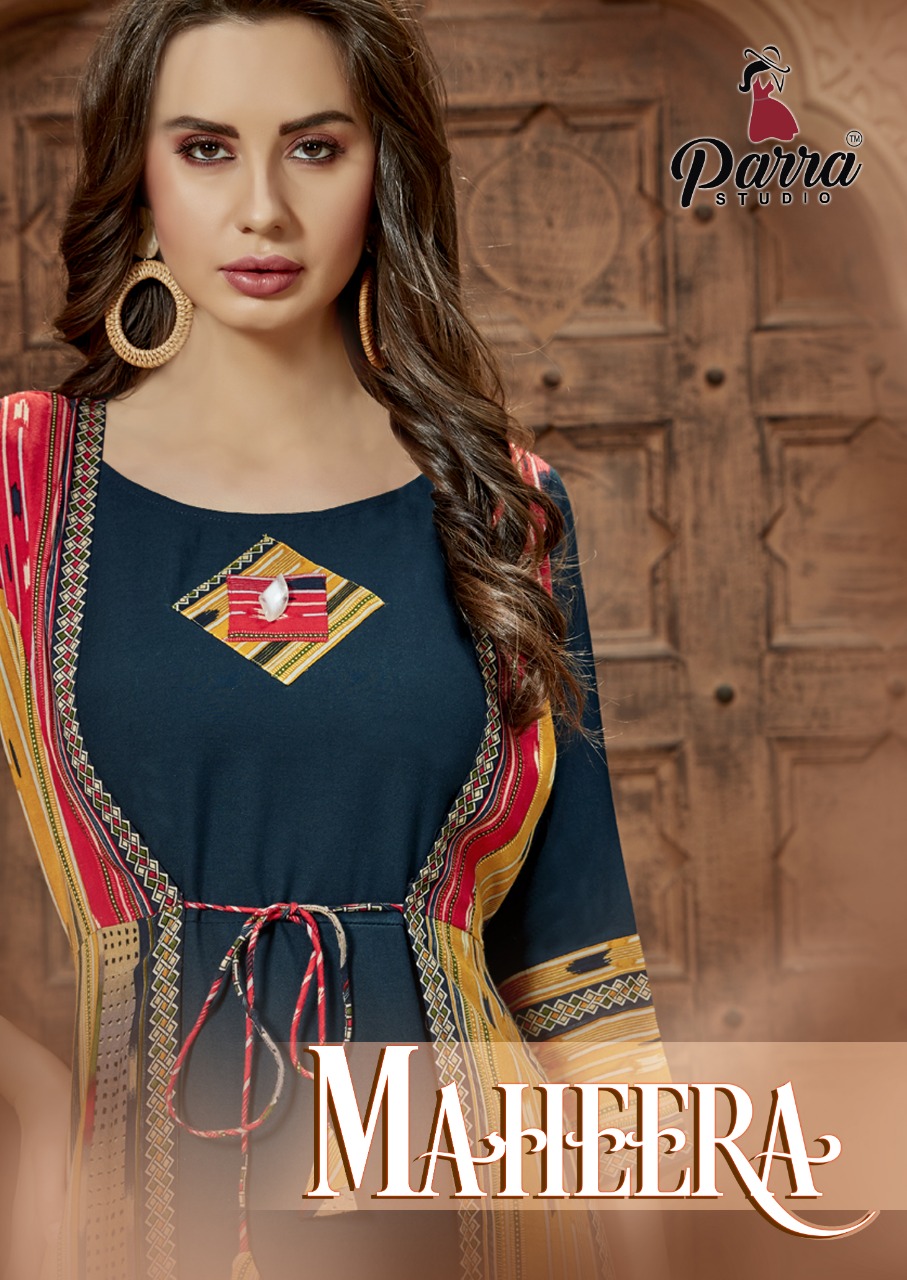 parra studio maheera colorful fancy wear kurtis collection